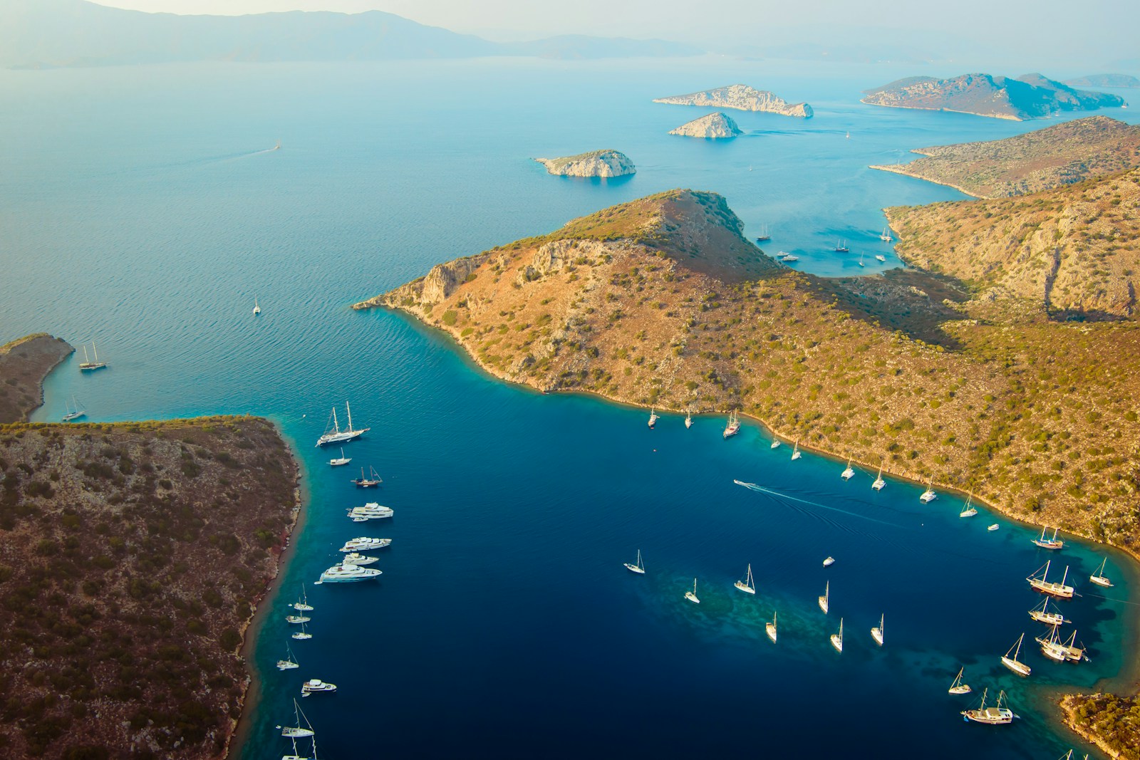 a large body of water filled with lots of boats